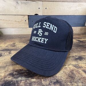 Full Send Hockey Adjustable Trucker Black Hat Mesh Cap